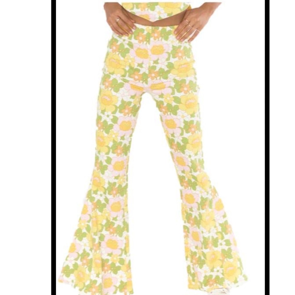Show Me Your Mumu Berkeley Bells‎ Floral Pants High Waisted Flare Leg mod XL L